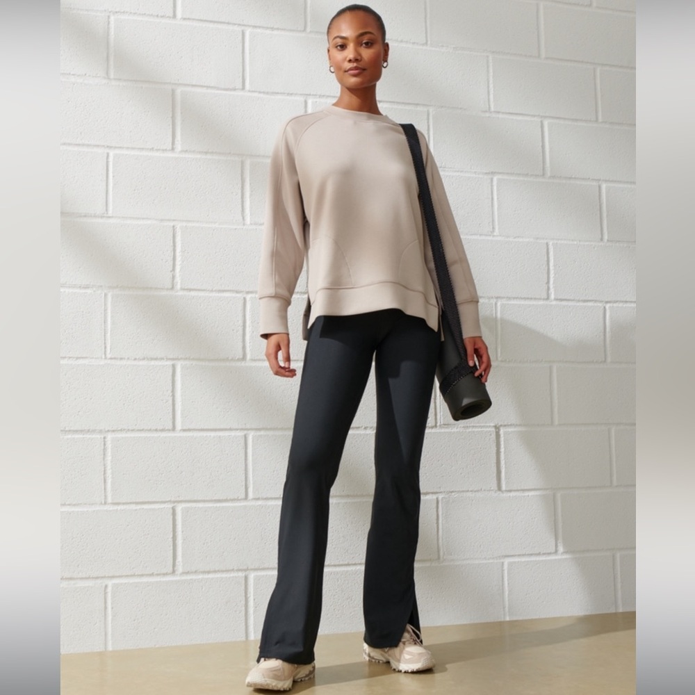 NWT A&F YPB neoKNIT Legging-Friendly Crew Taupe